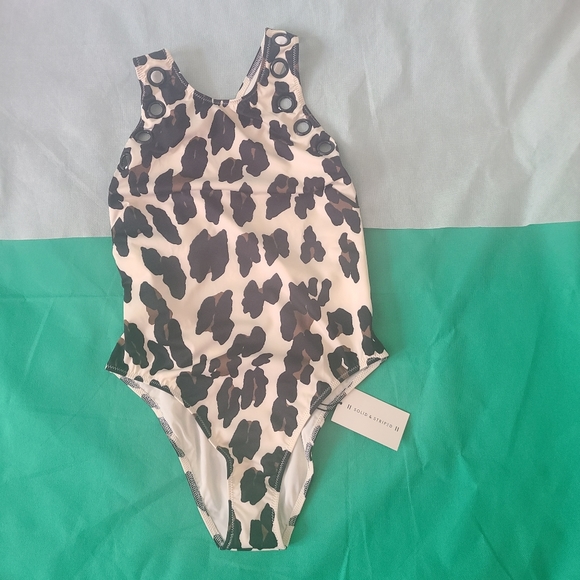 Solid & Striped Animal Print 1piece Swimsuit Sz S - Picture 4 of 8